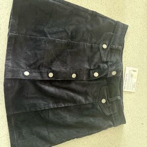 Source Unknown Black Corduroy Mini Skirt